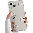 DIMEIYA Compatible with iPhone 13 Pro Max case,Mirror Senior Silver Cute Heart Soft Silicone Clear Makeup Mirror Women Girls Shockproof Protect Cover Case for iPhone 13 Pro Max.