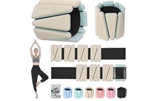 WELUVFIT 2LBS/4LBS Adjustable Wearable Pilates Wrist & Ankle Weights For Women & Men | Arm & Leg Weights Silicone Wrist Bangles For Home Gym Workout, Travel, Yoga, Barre, Strength Training-Set Of 2