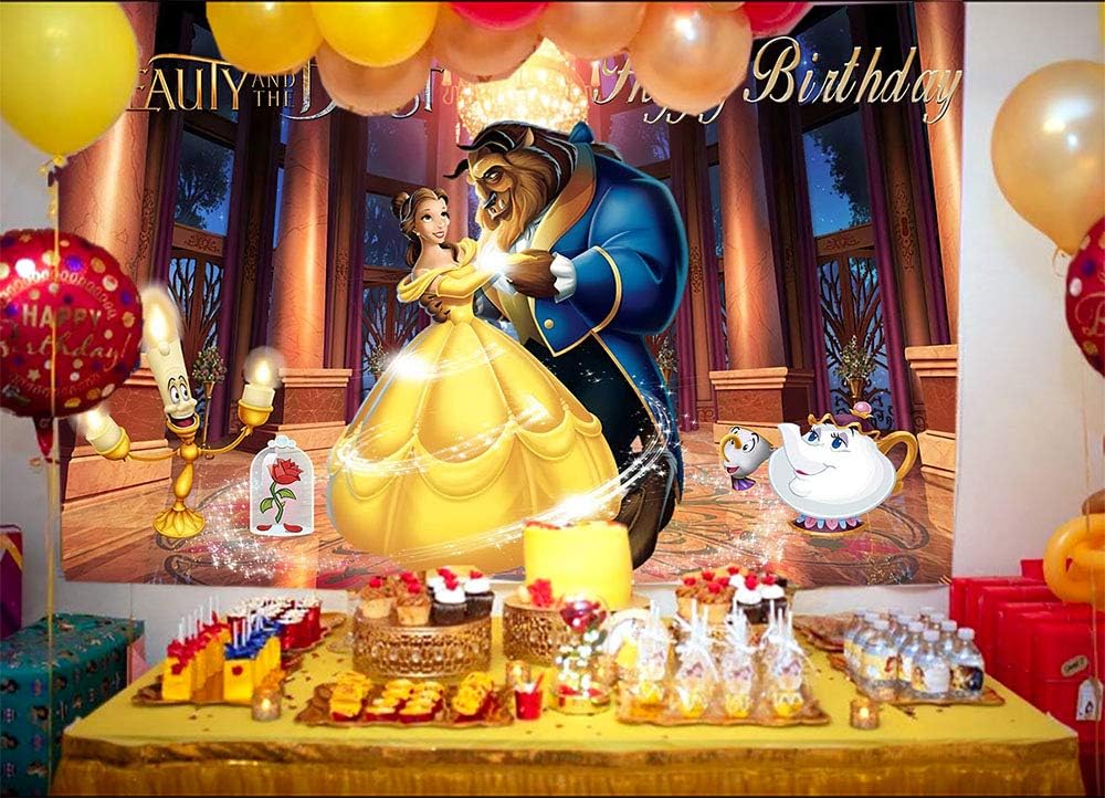 Lighting Studio Cartoon Beauty And The Beast Theme Photography Backdrop For Princess Girls Happy Birthday Party Decoration Photo Background European Castle Palace Backdrops Banner Studio Props Booth 7x5ft Nordicid Com