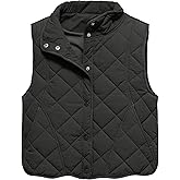 Gacaky Women's Puffer Vest Sleeveless Button Down Outerwear Warm Quilted Lightweight Down Winter Jackets Coats
