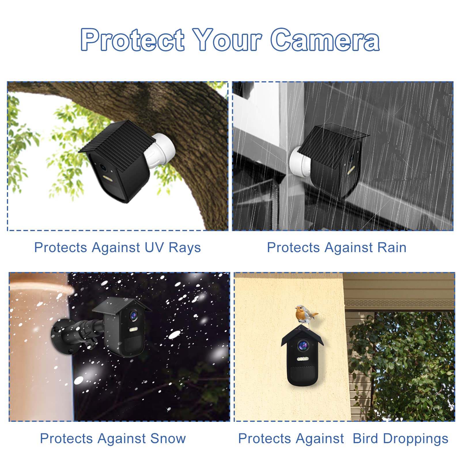 RUNEAY 2 Stück Wetterfeste Silikonhülle für EufyCam 2C/2C Pro,Schwarz Silikon-schutzhülle Wasserdicht und UV-Schutz Home Outdoor Camera für Innen- und Außenbereich 6