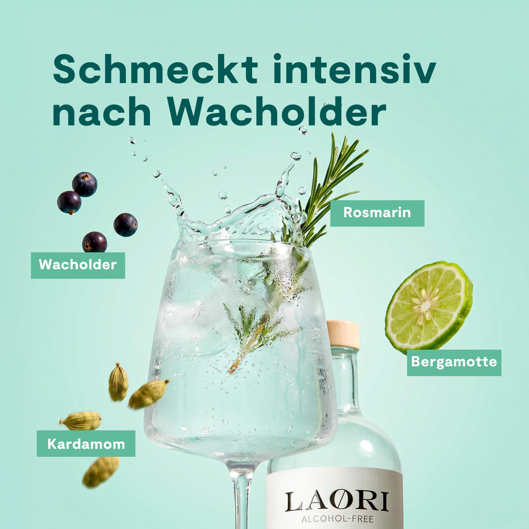 Laori Juniper No 1 | Alkoholfreie Alternative zu Gin | Natürliche Botanicals | Frei von künstlichen Aromen | Vegan & Zuckerfrei | Mild-würzige Frische | 500 ml 4