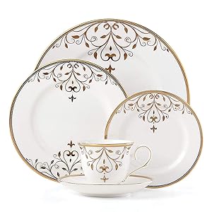 Lenox 888218 Opal Innocence Scroll Gold 5 Piece Place Setting