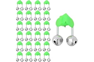 25pcs Fishing Bells for Rods, Extra Loud Dual Alert Bell Clip Dual Metal Alarm Bells with Plastic Clip for Night/Ice/Sea/Lake