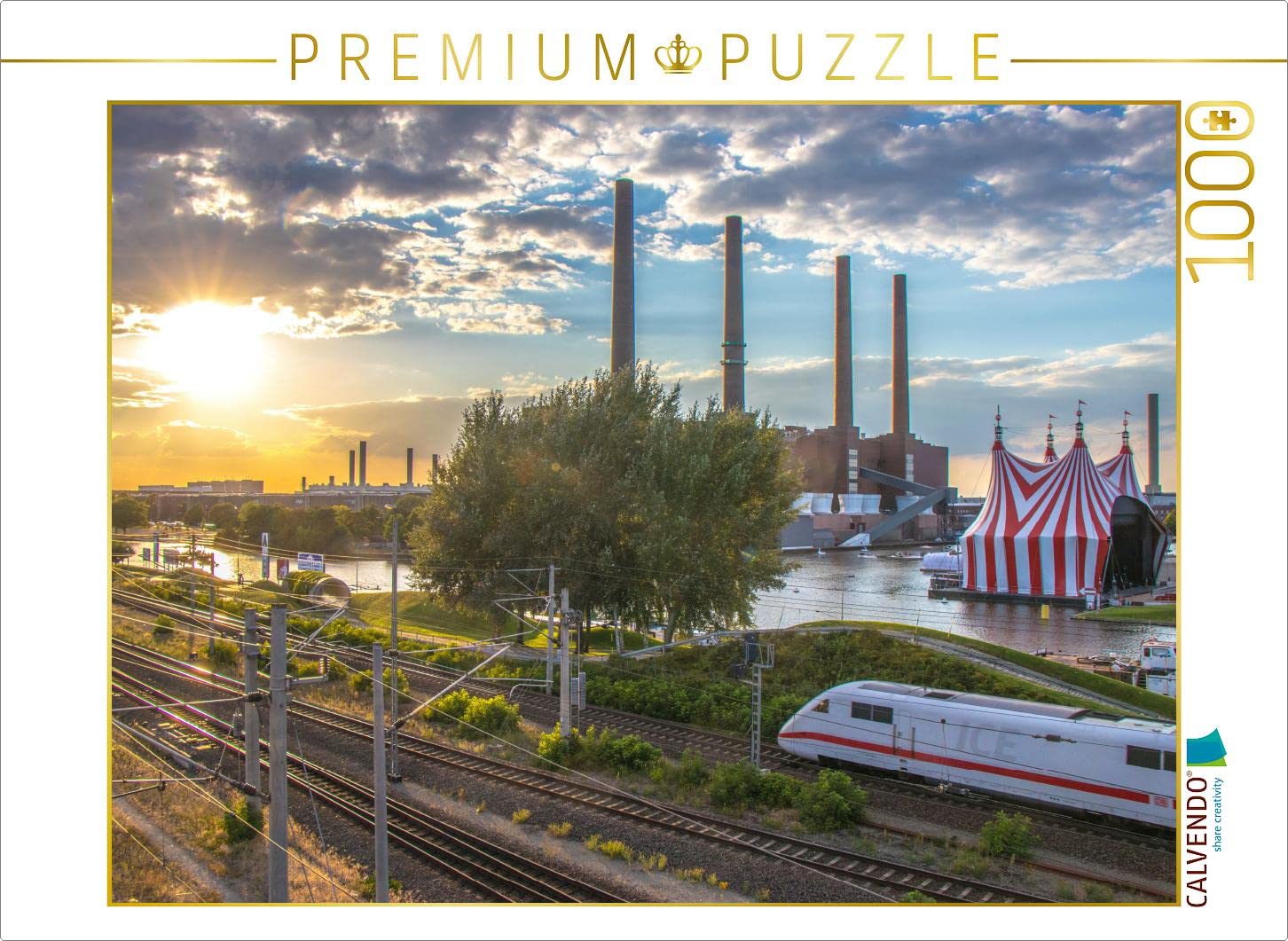 CALVENDO Puzzle View of the City Bridge Wolfsburg 1000 Pieces Size 64 x 48 cm Photo Puzzle Picture by Jens L. Heinrich