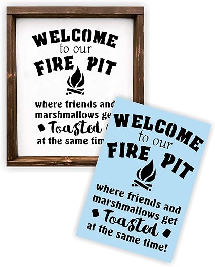 Amazon Com Welcome To Our Fire Pit Firepit Stencil For Painting