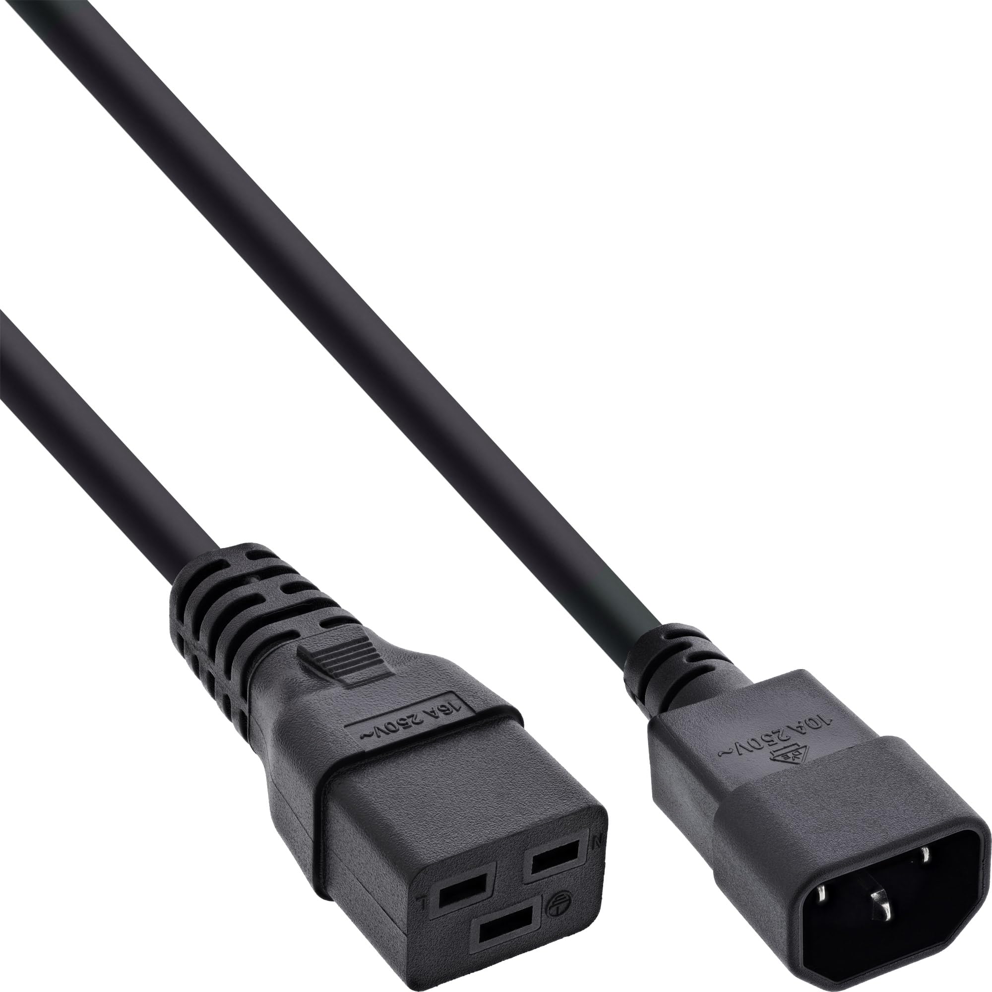 InLine 16659G Adaptor Cable – IEC 320 EN 60320 °C14 to C19, 3 x 1.5 mm² 10 m, max. 10 A 2 m Black