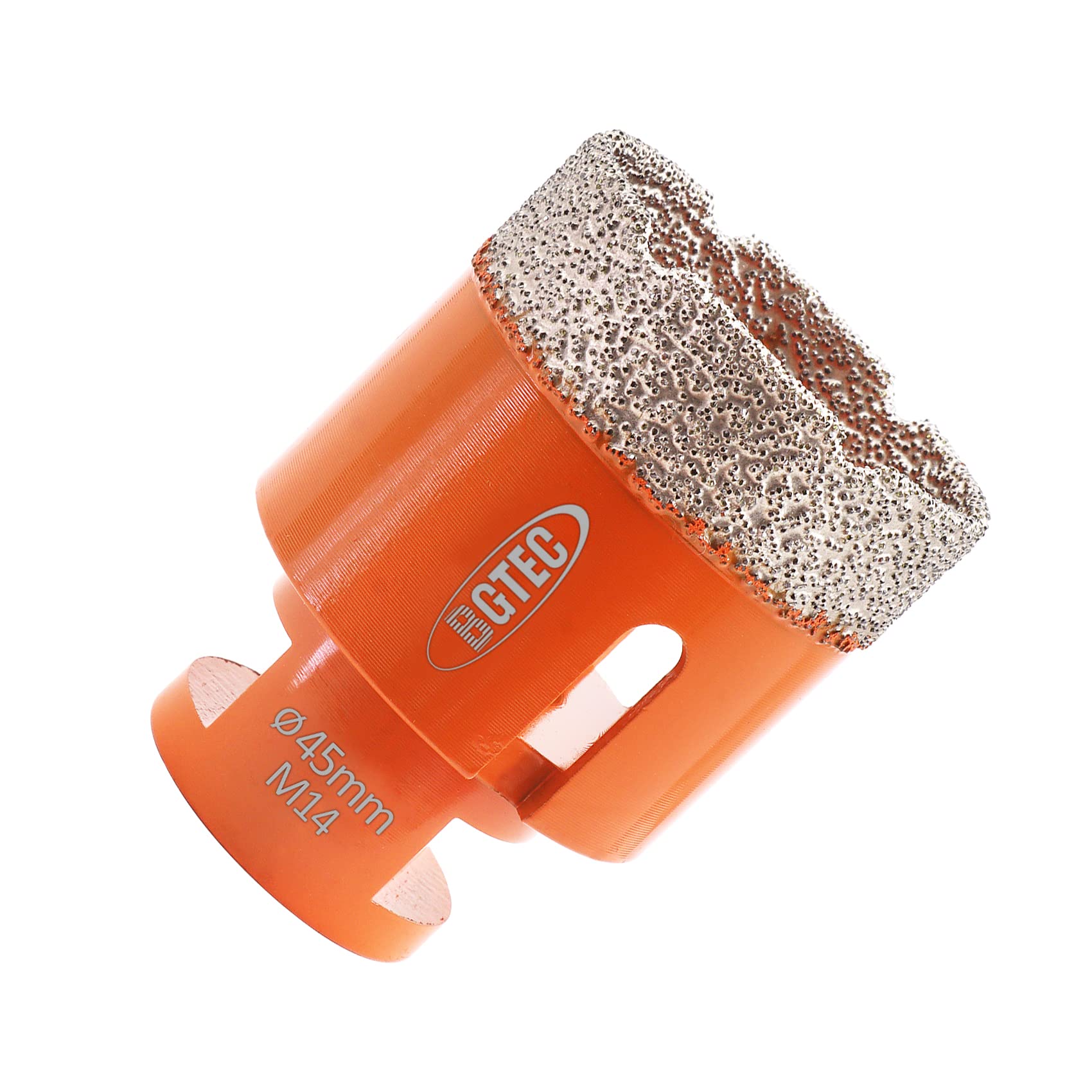 BGTEC Diamond Drill Bit Tile Hole Saw 45mm with M14 Thread for Porcelain Ceramic Tile Granite Marble Masonry Granite Stone Vacuum Brazed Bit 60mm Length
