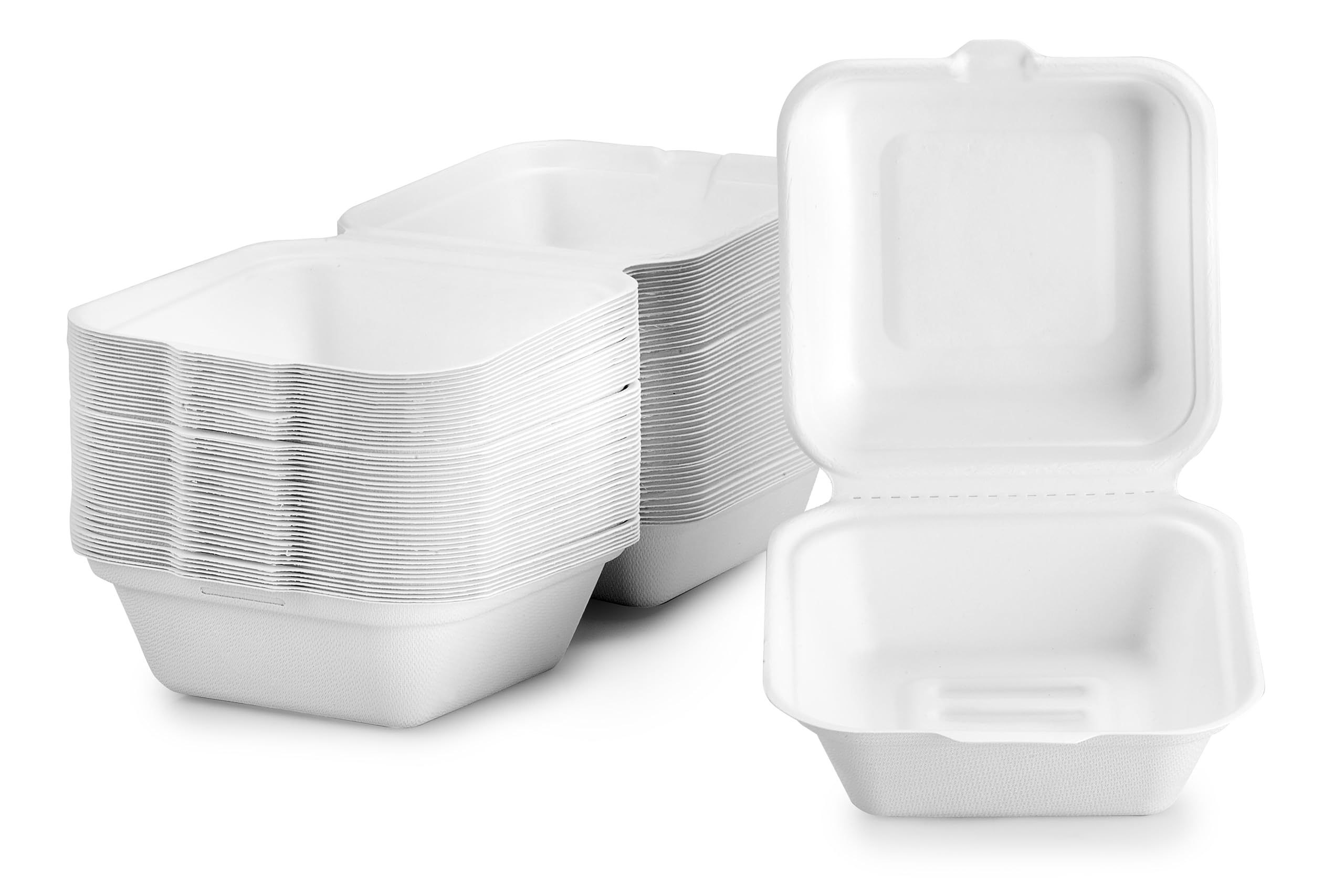 Signature Packaging - Clamshell Takeaway Food Box Container - 50 Pack - (13 x 13 x 8cm)