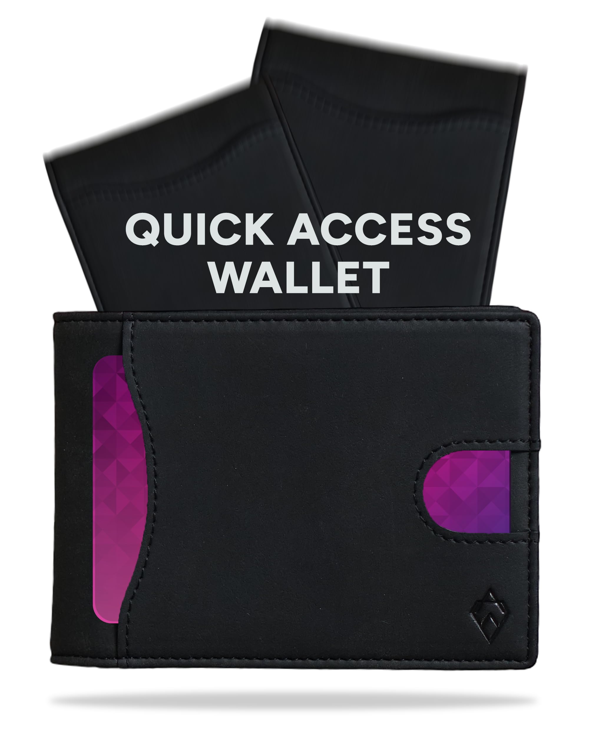 AKIELO RFID Blocking Bifold Card Wallet with Pull Tab and Gift Box – Stylish Mens Wallet – Credit Card Holder Wallets for Men (Delta - Black Edition)