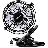 Keynice Mini USB Clip and Desk Personal Fan, Quiet Operation, Desk Fan, Desk Fans, mini fan, table fan,4 Inch 2 Speed Portable Cooling Fan USB Powered by NetBook, Computer MacBook, Power Bank, and PC, 360&deg; up and down ,for Home Office - Black
