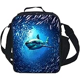 CAIWEI Animal Dinosaur Cat Shark Husky and Dolphin Insulated Lunch Box Cooler Bag (SHARK 1)