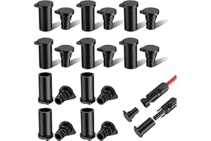 Bateria Power 12 Pairs Solar Connector Caps, IP68 Weather Resistant Dust Male and Female Cap for Solar Panel Connectors