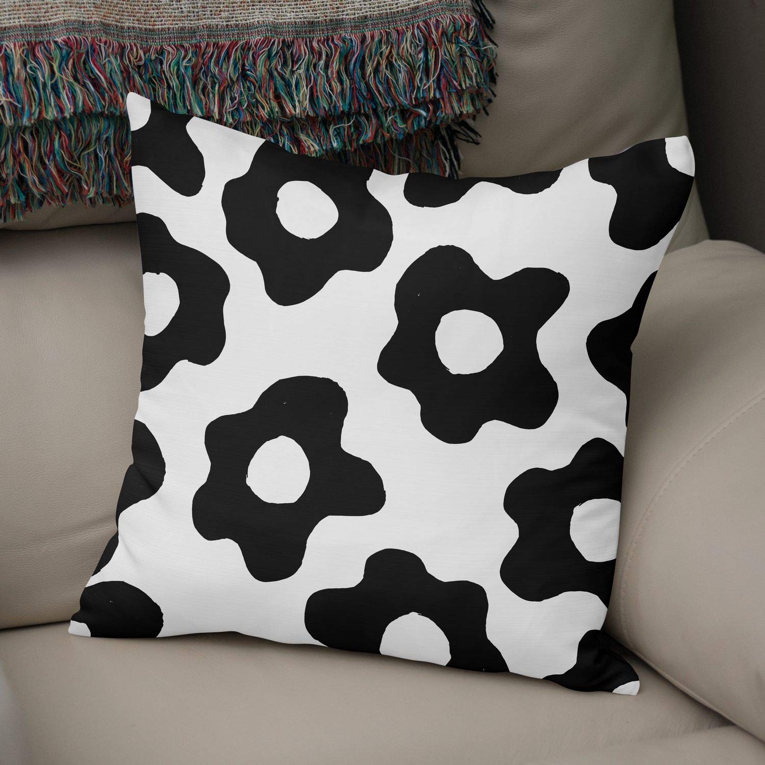 Bonamaison Decorative Cushion Cover Random Pattern, Throw Pillow Covers, Home Decorative Pillowcases for Livingroom, Sofa, Bedroom, Size:50x50 Cm - Designed and Manufactured in Turkey