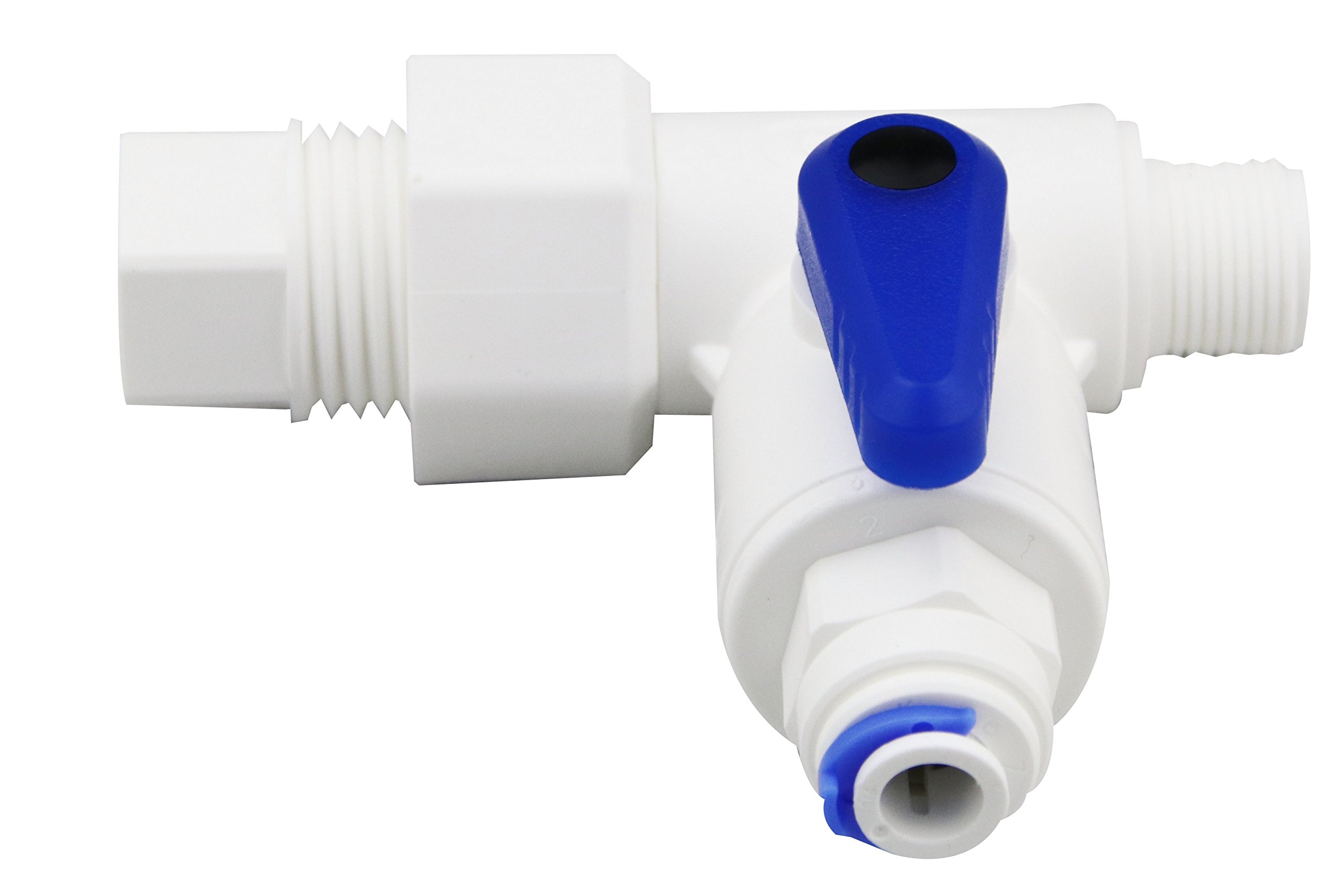 Feed Water Diverter Valve for Reverse Osmosis RO System 1/2" x 1/2" x 1/4" -NSF Approved