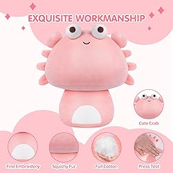 Mewaii 8 Inch Mushroom Plush, Cute Crab Plush