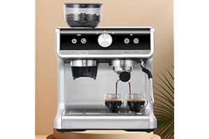 Takywep Espresso Machine, 20 Bar Espresso Maker with Milk Frother Steam Wand, Compact Coffee Machine with for Cappuccino,Latte, Fast Heating, Stainless Steel