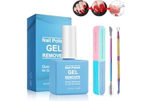 YLXYZUAD Nail Polish Remover with 7 Way Nail Buffer & Metal Silver Cuticle Pusher, Simple Easy Gel Nail Polish Remover Set for Home DIY and Salon (set #2)