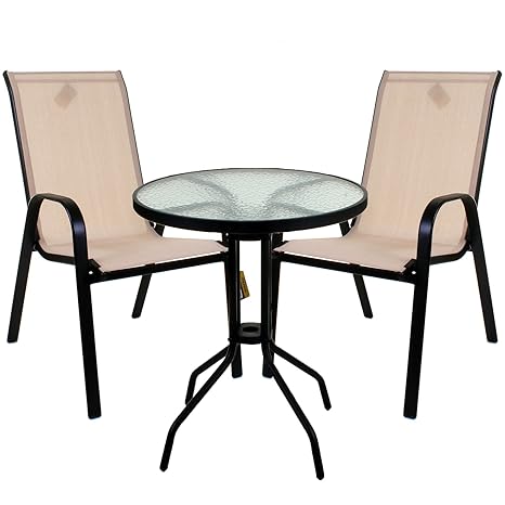 Marko Outdoor Cream Textoline Garden Furniture Set Outdoor