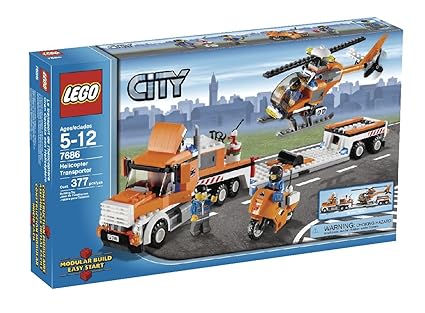 lego truck with helicopter
