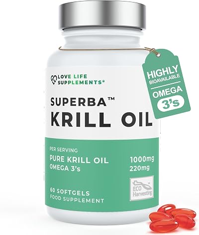 Love Life Supplements Krill Oil 1000mg 60 Softgels Antarctic Sustainably Fished
