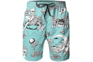 FREEHOTU Men's Swim Trunks Beach Board Shorts Quick Dry Swimwear Sports with Pockets