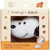 The Cr&egrave;me Shop x Peanuts Snoopy Fluffy Compact Mirror, Travel-Friendly | Travel-friendly compact mirror | Snoopy accessory | Peanuts Fall season limited edition