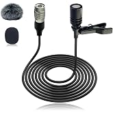 SEYUGOPTI 4Pin Lavalier Microphone for Audio-Technica Wireless Transmitter | 1.5M Wired Unidirectional Condenser Mic for YouTube, Lectures, Living Performance - Mini Hirose 4 Pin Plug