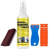 Nexkayee Adhesive Remover, Multipurpose Sticker and Label Cleaner, Surface-Safe Glue Remover with Plastic Scraper, Quickly Removes Decals, Tape Residue, Gum, Tar and Grease, 4.06 fl oz (120ml)