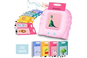 BEILAEEA Toddler Toys for 2 3 4 5 Year Old Boys and Girls, Autism Sensory Toys for Autistic Children, Learning Montessori Toys, Speech Therapy Toys, 224 Sight Words Talking Flash Cards (Pink 224)