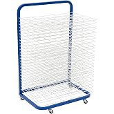 Pearington Mobile 25-Shelf Art Drying Rack for Classrooms and Art Studios, Heavy-Duty Steel Rolling Art Rack Cart with 25 Wide Shelves, Blue