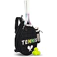 NZNDB Tennis Bags for Women Girl, Tennis Sling Crossbody Backpack, Water Resistant Tennis Bag for Pickleball, Tennis, Racketball (Black)