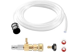 JOEJET Downstream Injector for Pressure Washer, Fixed Chemical Injector Kit with 3/8 Inch Quick Connect, 10 Ft Siphon Hose, 3-5 GPM
