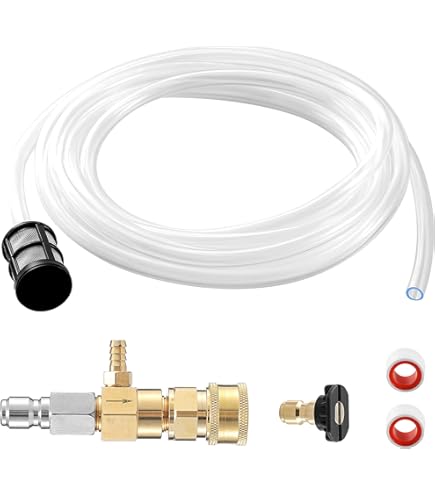 Buse Chimique Longue Portée Pour économiseur D'échelle, Buses De Savon Longue Portée Pour 3 à 7 GPM, Buse Torsadée M5, 1000 à 6000 Psi, Connexion Rapide De 6,35 Mm