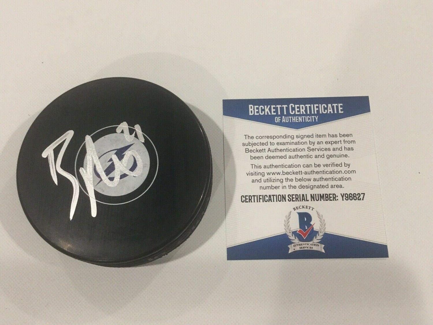 brayden point signed puck