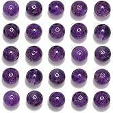 NCB 100pcs Original Natural Stone Beads Gemstone Round Loose Beads 6mm 8mm 10mm (Amethyst, 6mm 100Beads)