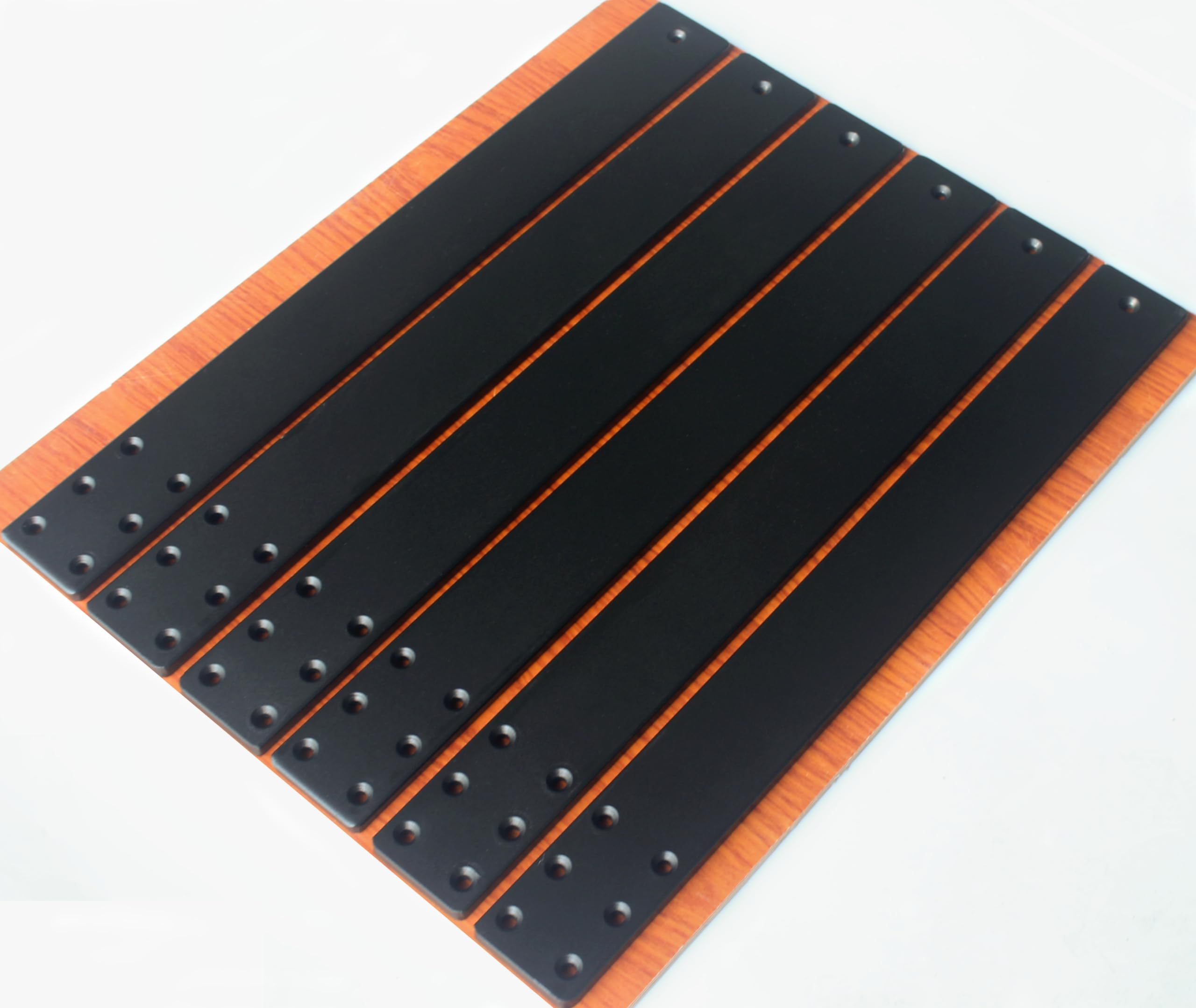 Photo 1 of 6 Pack L22 x W 2.5" 10mm Thick Hidden Countertop Support Brackets, Straight Steel Countertop Support Brackets Solid Floating Shelf Bracket for Countertops Frosted Black