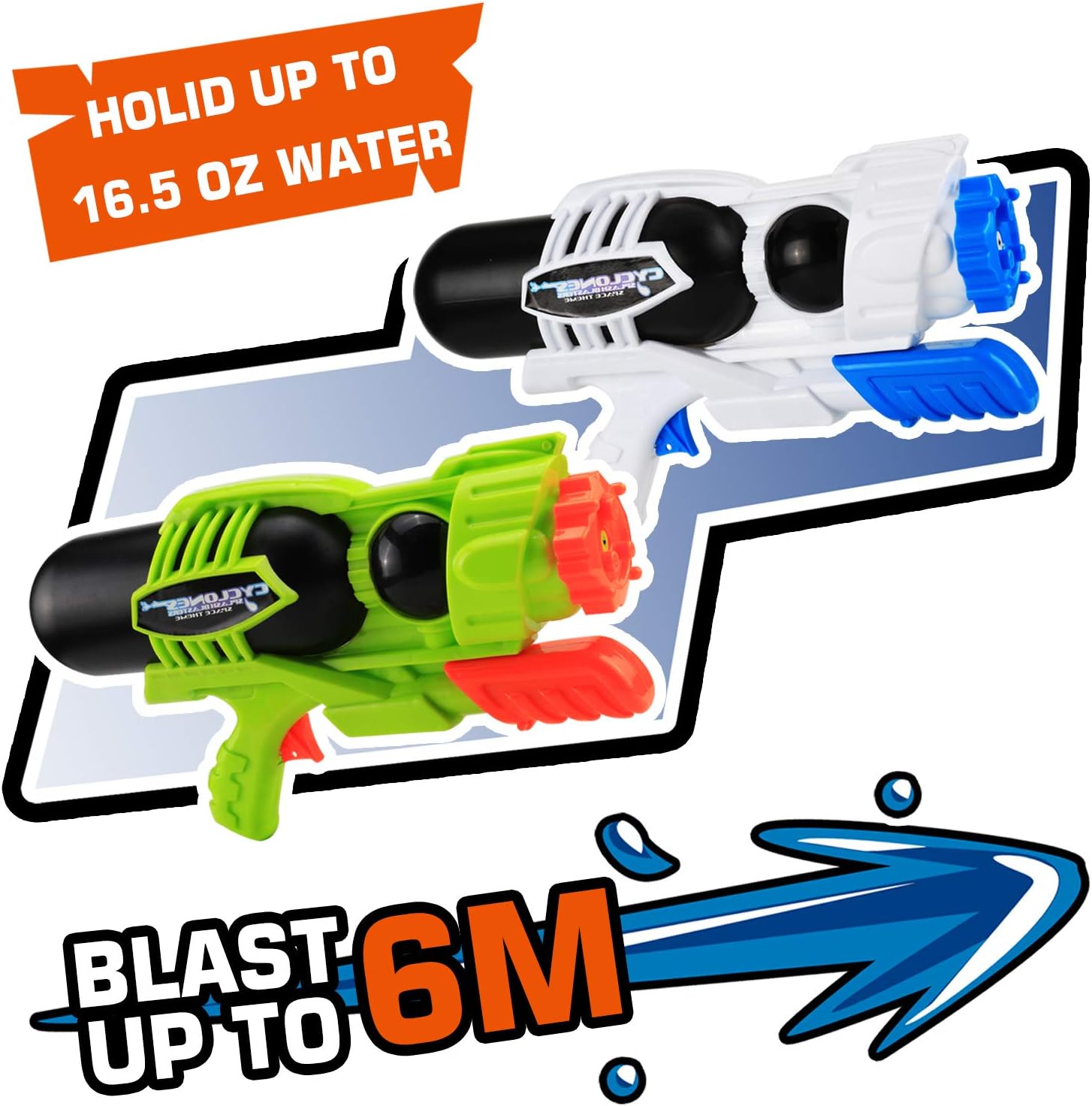 MAPIXO 2 Pack Super Water Gun(No Leaking), High Capacity Water Shooter Soaker Blaster Squirt Toy for Swimming Pool Party Sand Beach Game Outdoor Summer Fight Activity for Child Kid boy and Girl: Toys & Games