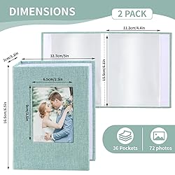 vivinin 2 Pack Photo Album 4x6, Linen Cover Photo
