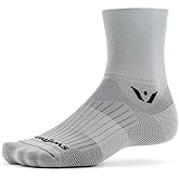 Swiftwick ASPIRE FOUR Trail Running, Cycling Crew Socks, Firm Compression Fit