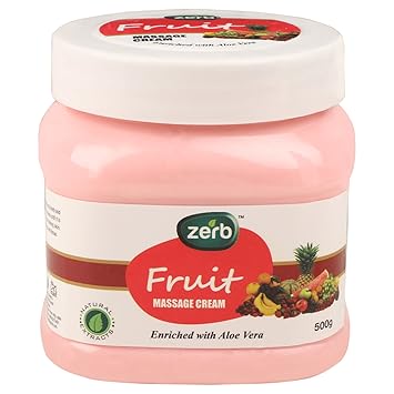 Zerb Fruit Facial and Body Massage Cream for Softer Smoother Younger Looking Skin - 500 g
