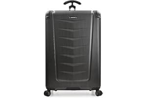 Traveler's Choice Polycarbonate Hardside Expandable Spinner Luggage, Brushed Metal, Silverwood I (30-Inch)