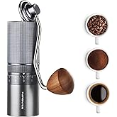 BEANSMITH M1 Manual Coffee Grinder – 7 Star Stainless Steel Conical Burr, 60 Clicks External Adjustment, 30g Capacity : Portable Burr Grinder for Espresso, French Press, Turkish, Cold Brew