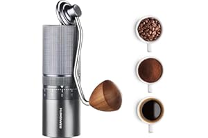 BEANSMITH M1 Manual Coffee Grinder – 7 Star Stainless Steel Conical Burr, 60 Clicks External Adjustment, 30g Capacity : Porta