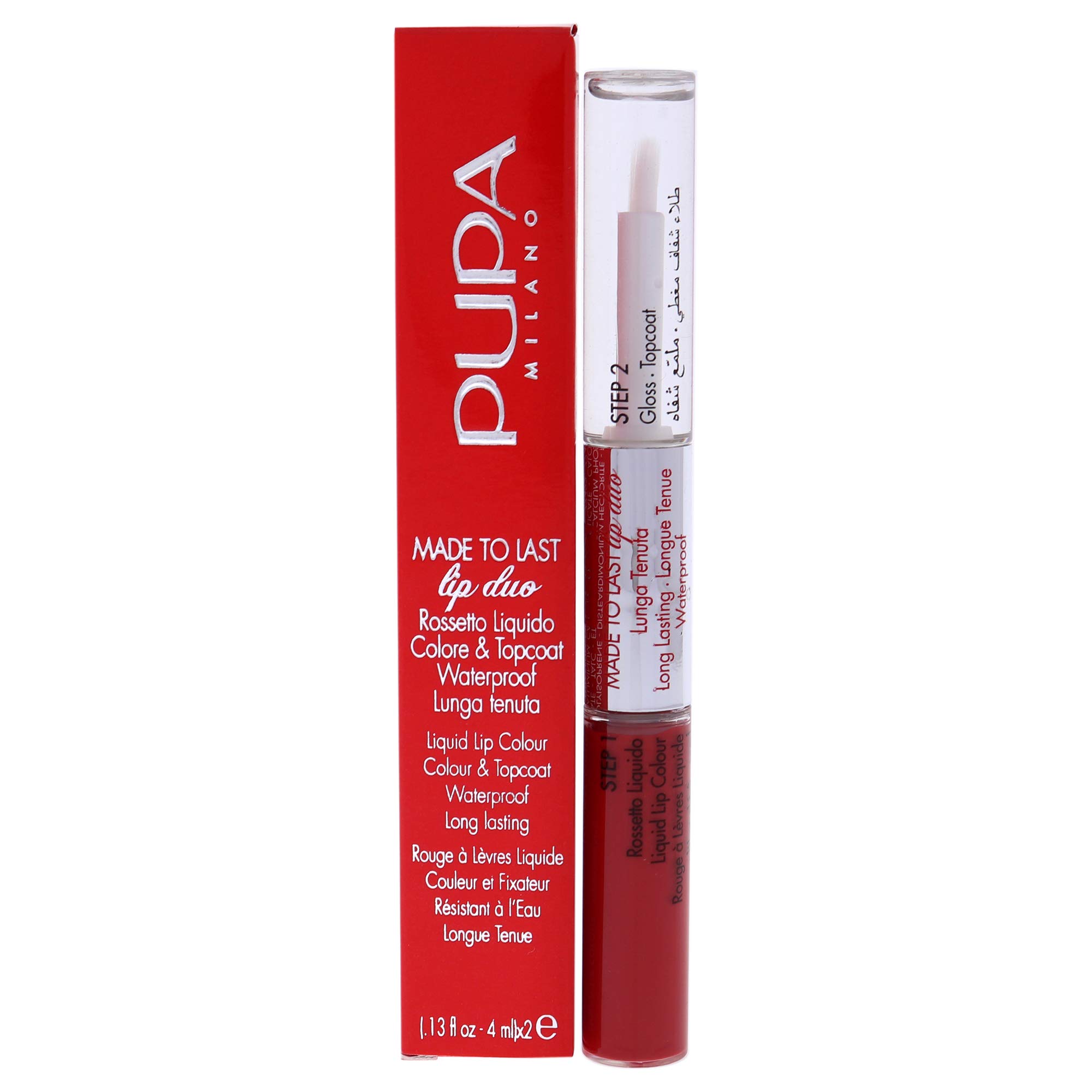Pupa Milano Made To Last Lip Duo - 018 Imperial Red For Women 0.13 oz Lipstick