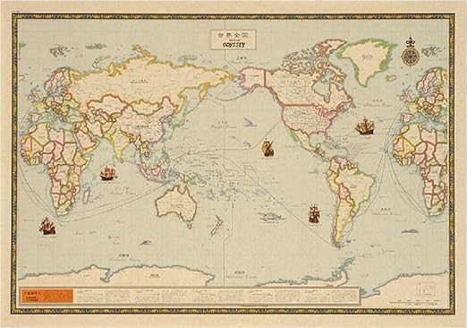 Amazon Co Jp アンティーク調の世界地図 ポスター ホーム キッチン