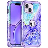 Casetego for iPhone 13 Case,iPhone 14 Case,Three Layer Heavy Duty Sturdy Shockproof Protection Full Rugged Hard PC+Soft TPU Bumper Protective Girls Case for Apple iPhone 13/14 6.1 inch,Cobalt Violet