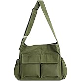 VODIU Canvas Messenger Bag Large Hobo Crossbody bags for Women,Men, Shoulder Tote Handbags with Laptop pocket
