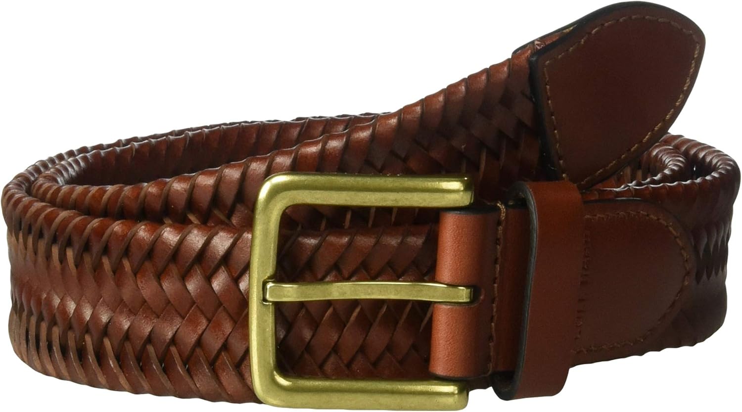 cole haan braided leather belt