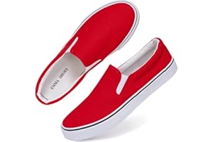 EMMA SHOES Low-Top Slip Ons Women's Fashion Sneakers Casual Canvas Sneakers for Women Comfortable Flats Breathable Padded Insole Slip on Sneakers Women Low Slip on Shoes